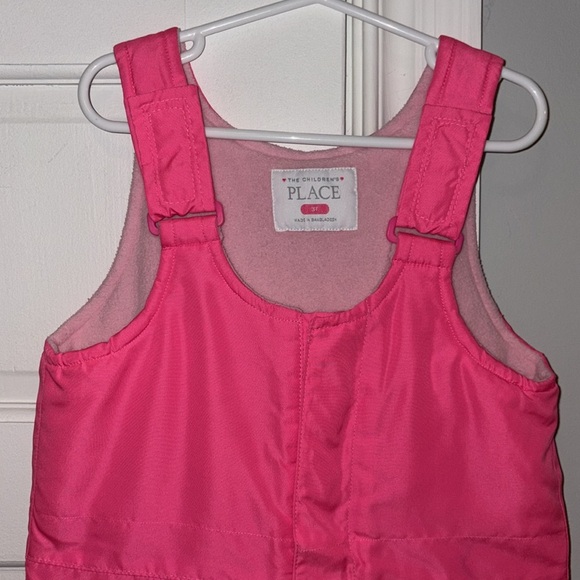The Children’s Place Toddler Bright Pink Snow Overalls/Bib Size 3T - Picture 3 of 9
